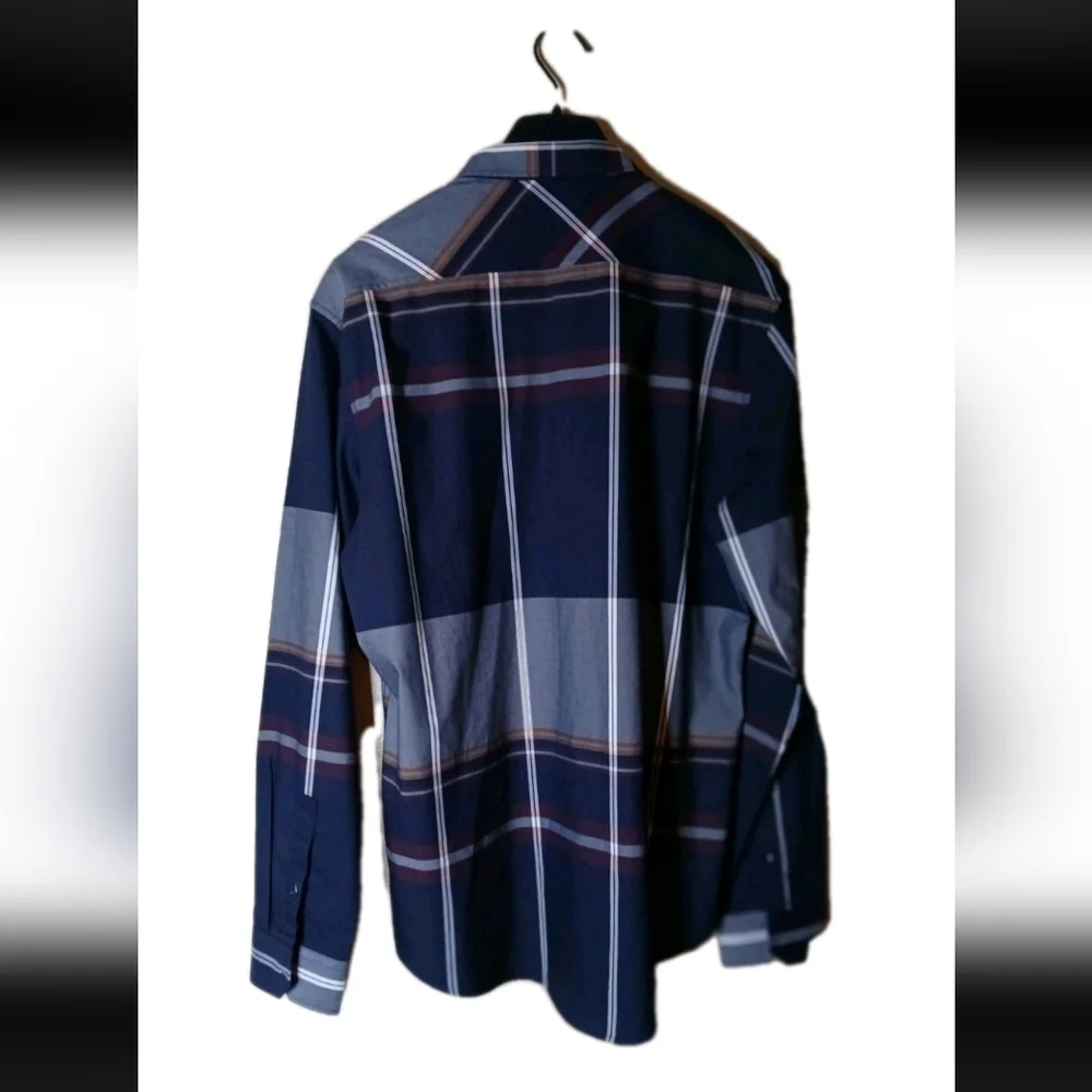 7 DIAMOND Long Sleeve Men's Size Large Multicolored Flannel button up - Picture 4 of 7